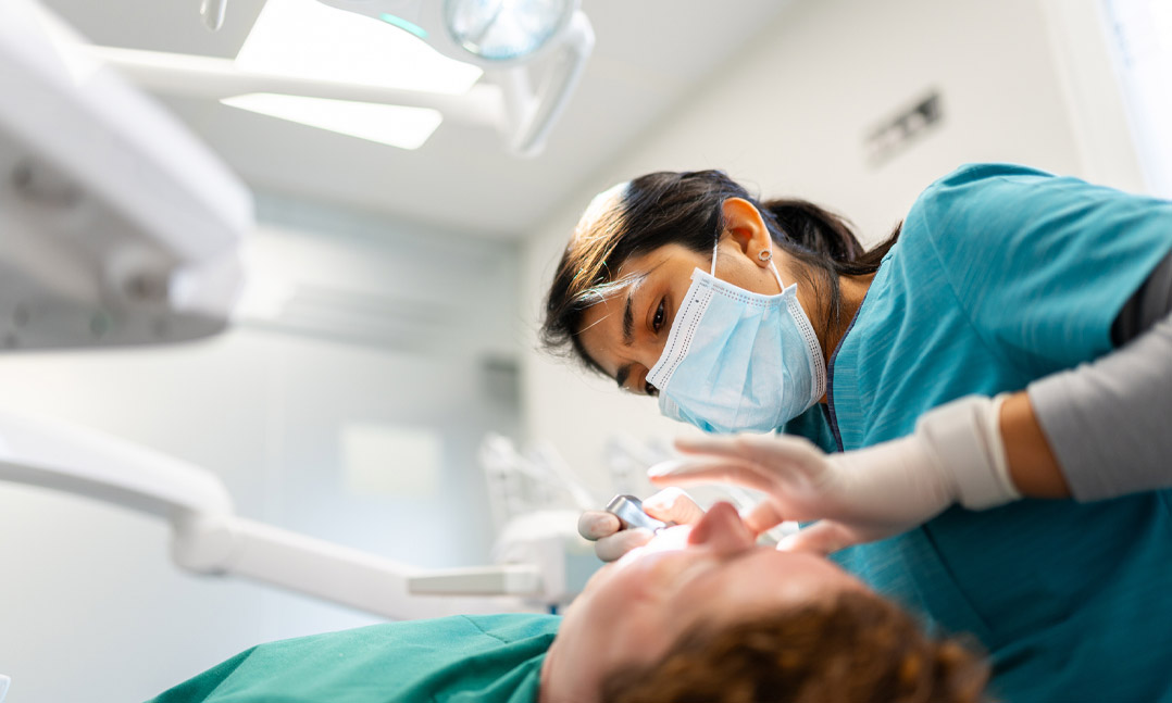 Dentist with a patient