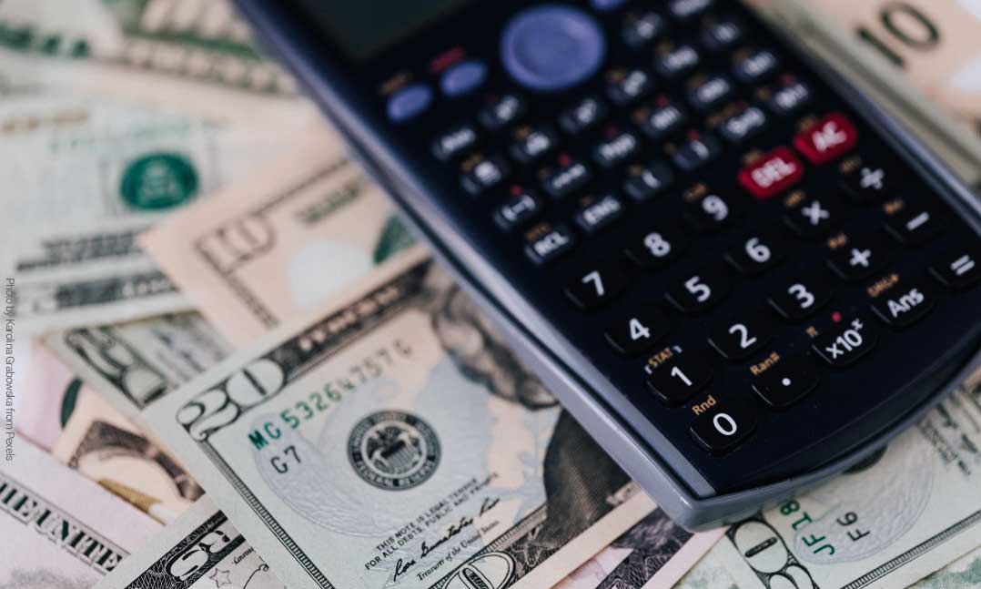 Money with a calculator