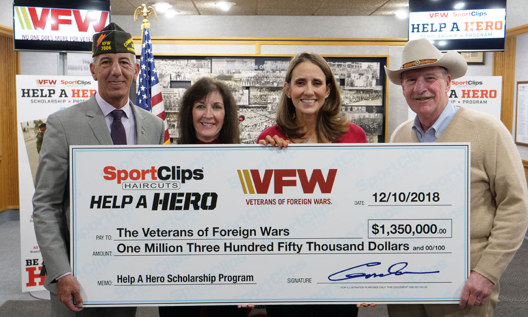 2018 Sport Clips check presentation for Help A Hero