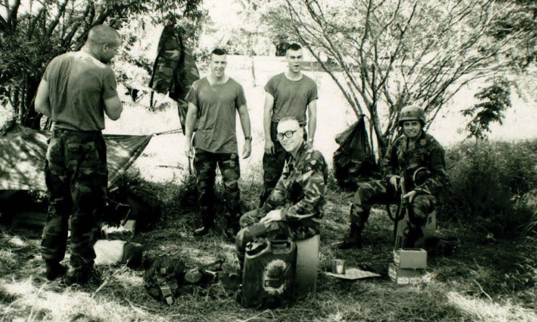 Members of the Army’s 2nd Ranger Battalion relax after a patrol in December 1989 in Rio Hato, Panama