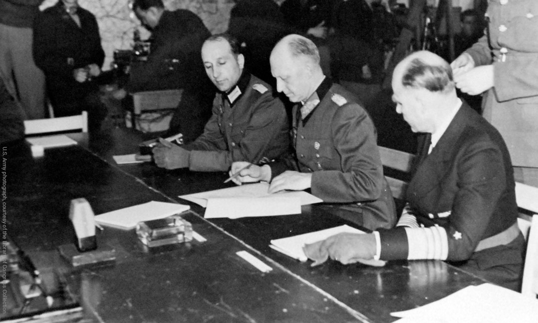 Nazi Germany signs surrender during World War II