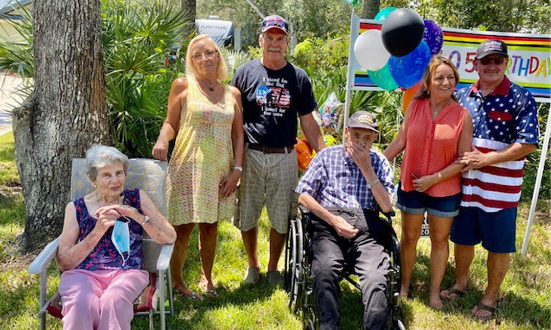 Veteran celebrates his birthday with family