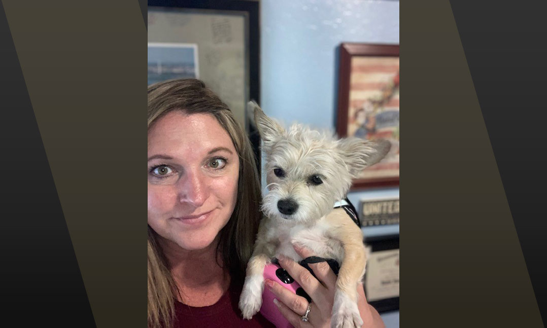 Army veteran Heidi Sollars and her adopted dog Princess Leia