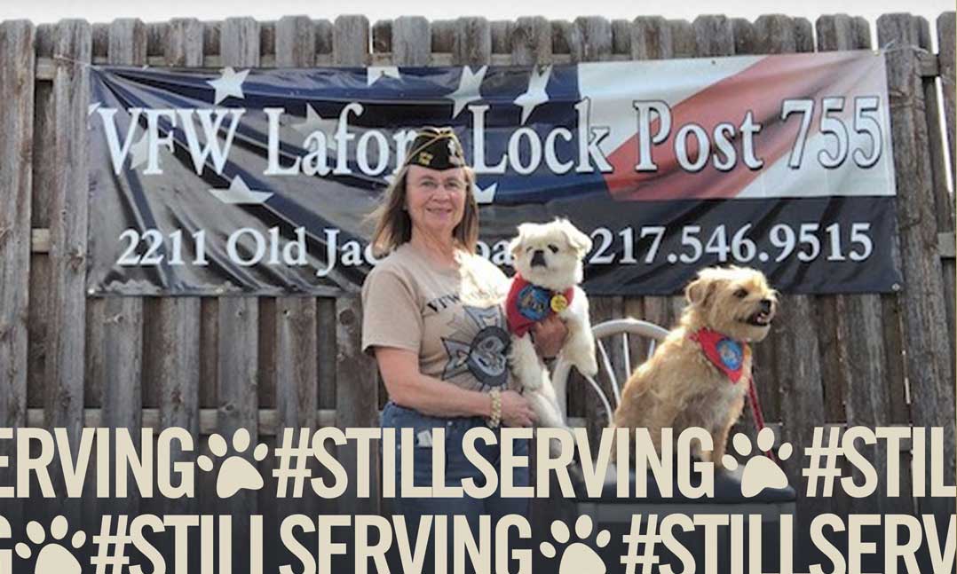 Therapy dog handler and VFW member Rosemary Connolly