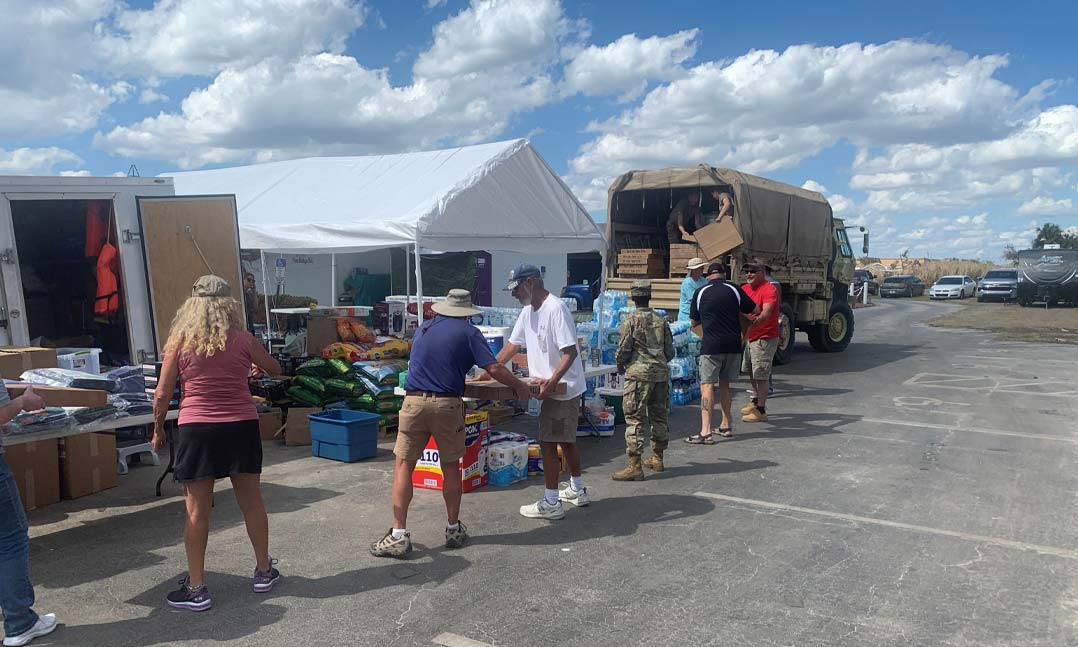 veterans collect items for Hurricane Ian relief