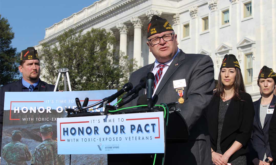 VFW National Commander speaks during the Honoring our PACT Act press event