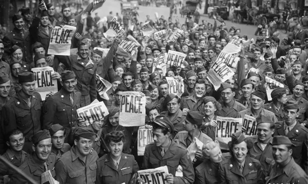 Americans celebrate victory over Japan day