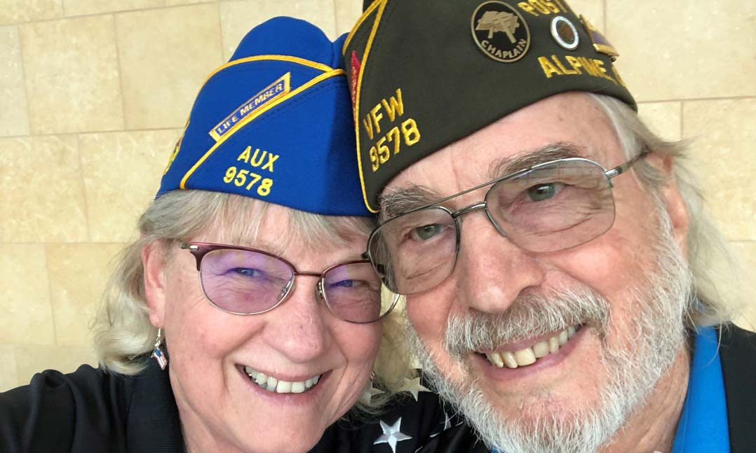 VFW Auxiliary 9578 Chaplain Jan Bazdorf and her husband, former VFW Post 9578 Chaplain Theo Bazdorf