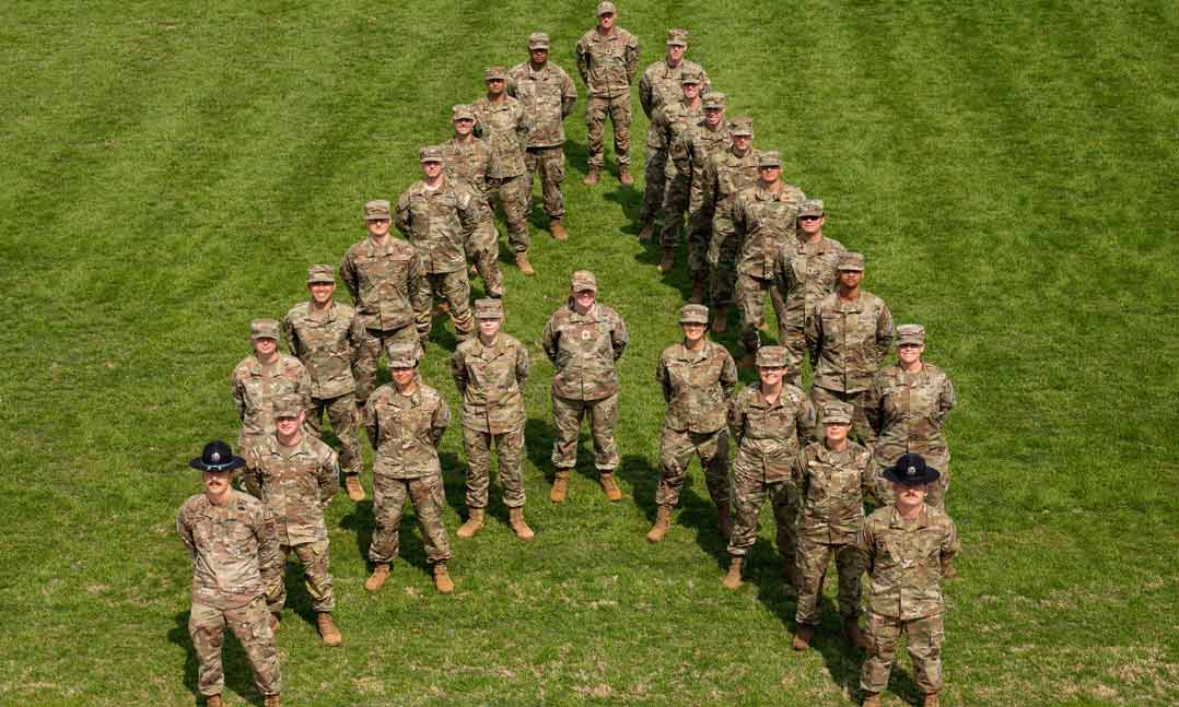 members of the Space Force stand in a formation