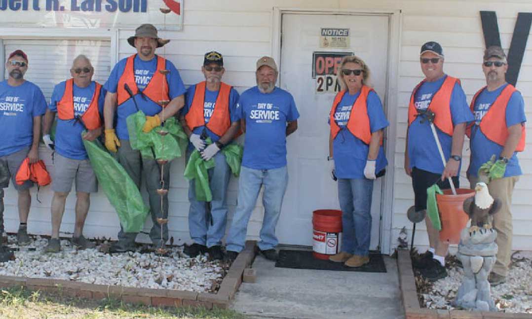 Members of VFW Post 11079 and its Auxiliary in Elgin, S.C., prepare to beautify its community last May for the VFW Day of Service