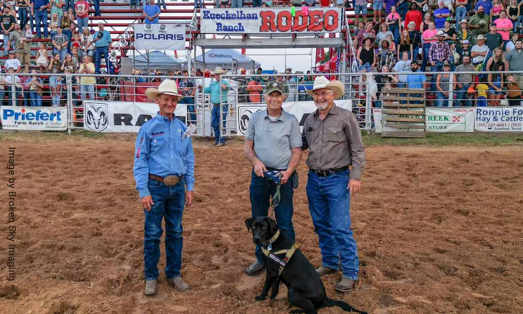 Veteran David Knight with his service dog Major