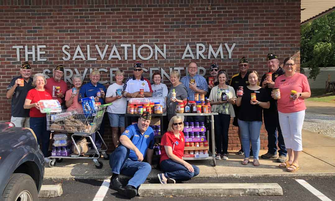 VFW Post 2667 and its Auxiliary members donate to the local Salvation Army in Newnan, Georgia