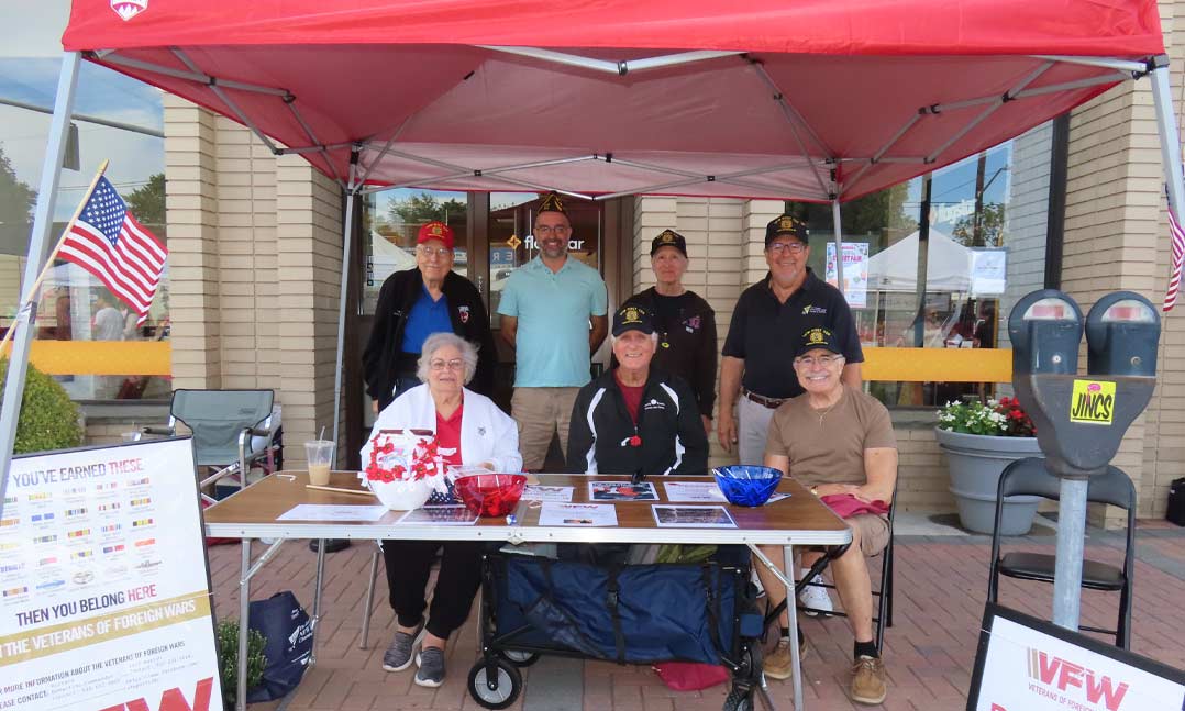 Distributing Buddy Poppies - VFW