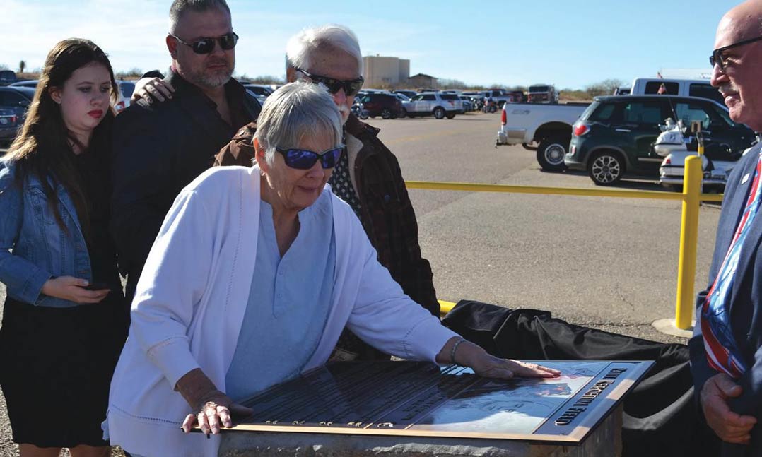 Paul Kerchum’s daughter, Paula Desmaris, sees her father’s monument