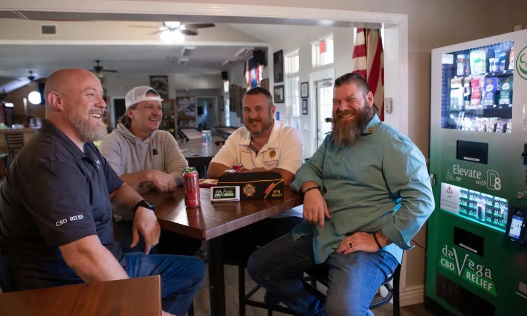 Veterans sitting around a table