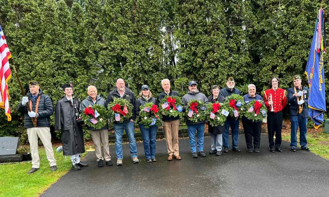 Members of VFW Post 4278 participate in Wreaths Across America