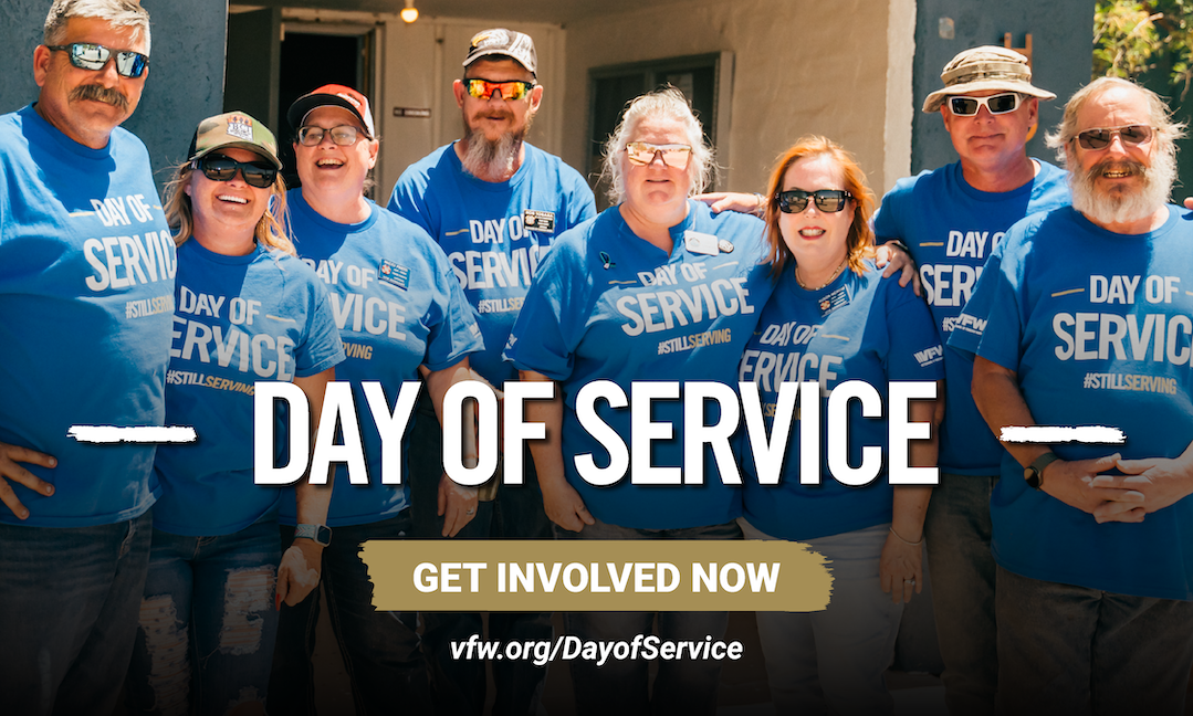 VFW and VFW Auxiliary members during Day of Service Get Involved Now at vfw.org/DayofService