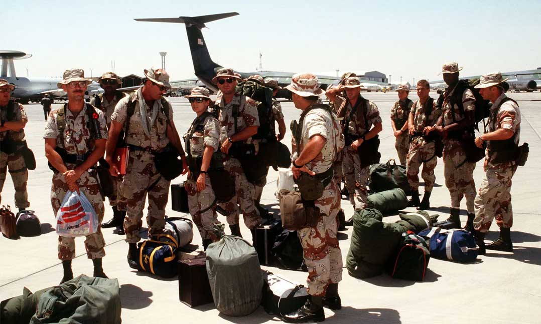 U.S. military personnel in Saudi Arabia during Operation Desert Shield, January 11, 1991