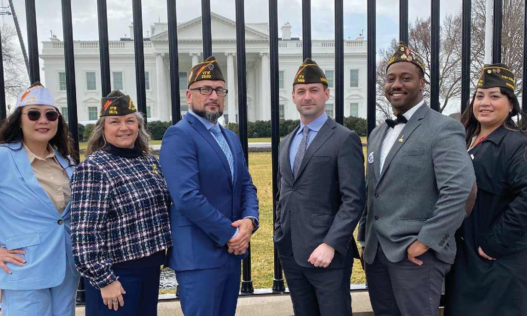 2025-26 VFW-SVA Fellows line up outside the gates of theWhite House